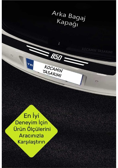 Volvo 850 Çizik Engelleyici Karbon Kapı Bagaj Eşiği Koruma Seti Dayanıklı Folyo 850 Yazılı