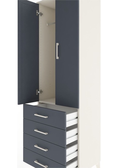 Hyperion Dolap Tek Raflı 4 Çekmeceli Tek Askılı 60x44x195 Ayt... Aytaşı