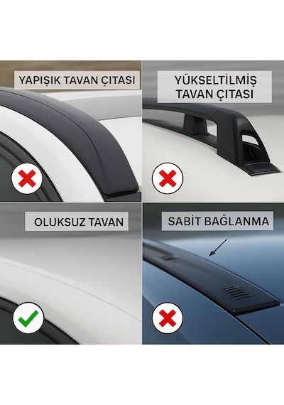 Peugeot 208 2012-2015 Oluksuz Kilitli Ara Atkı Port Bagaj Tavan Barı