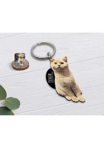 Bk Gift Kişiye Özel Evcil Dost Kedi Ahşap Künye Diğer