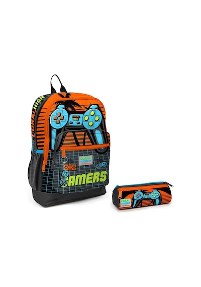 Coral High Turuncu Gamers İlkokul Sırt Çantası Ve Kalemlik Seti
