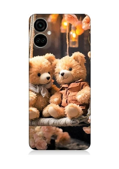 Tecno Camon 19 Pro Uyumlu Salıncakta Mutlu Ayılar Desenli Silikon Kılıf