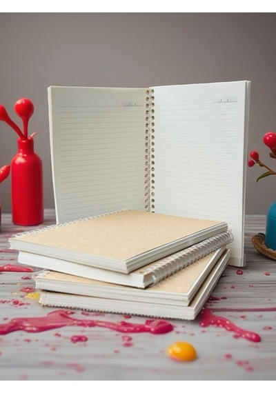 A5 Çizgili Kraft Defter Vintage Geri Dönüşüm Kağıt 70 Yaprak 140 Sayfa