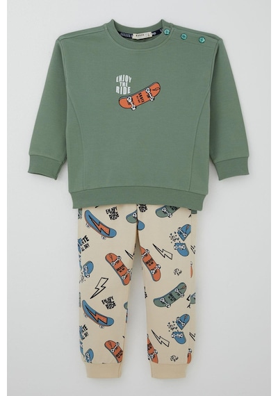 Breeze Erkek Bebek Eşofman Takımı Kaykay Zamanı 9 Ay-3 Yaş, Mint Yeşili Mint Yeşili