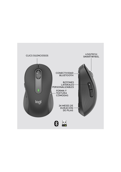 Logıtech 910-006253, M650 Signature, Siyah, Sağ El, Usb Nano 2,4g Kablosuz, 4000dpi, Optik, 5 Tuşlu, 24ay Pil Ömrü, Sessiz Mouse