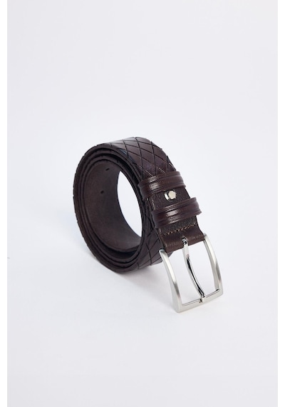 Tudors Erkek %100 Hakiki Deri 3,5 Cm Klasik Kahverengi Kemer -31572 Kahverengi