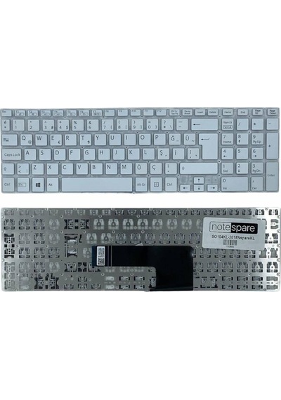 Sony Uyumlu Vaio Fit Svf1521q1r, Svf1521q4e, Svf1521q6e Klavye Tr Beyaz