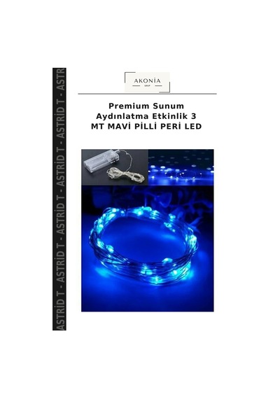 Premium Sunum Aydınlatma Etkinlik 3 Mt Mavi Pilli Peri Led
