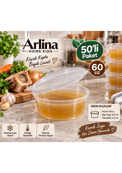 60 Cc Kendinden Kapaklı Sıcağa Dayanıklı Sos & Saklama Kabı 50 Li Paket Şeffaf
