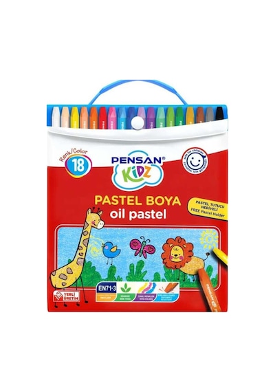 Kidz Çantalı Pastel Boya 18 Renk Set Renksiz