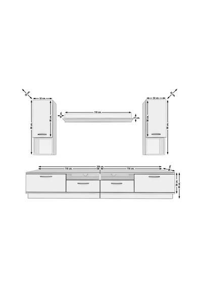 Decoraktiv Trendstyle 5220da Mdf Tv Ünitesi Tv Sehpası Beyaz - Pera