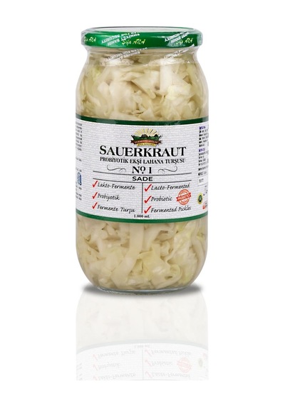 4 Adet Probiyotik Sade Sauerkraut Turşu 4x1000cc