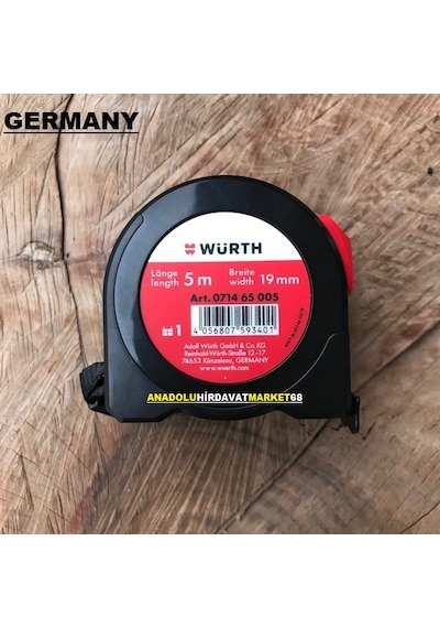 Würth 5 Metre Çelik Şerit Metre Ölçü Metresi 5x19 MM Germany
