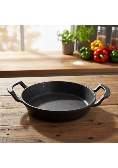 2&apos Li Granit Alüminyum Döküm Sahan Seti Yapışmaz Yumurta & Kızartma Tavası Granit Omlet Tavası 18cm + 20cm Eşit Isı Dağılımı Ve Dayanıklı 18cm 1 Adet Açık Bakır