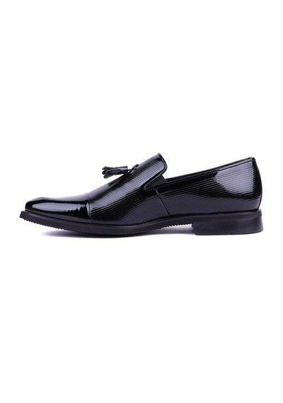 Shoetyle - Hakiki Rugan Deri Siyah Renk Klasik Erkek Ayakkabı - 900-4702-1474