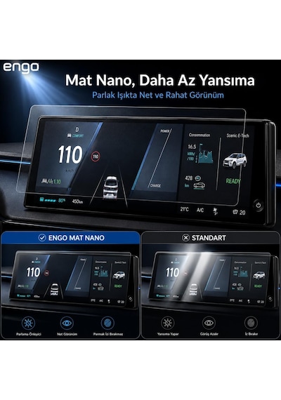 Renault Scenic E-tech Mat Ekran Koruyucu Gösterge 12.3 İnç