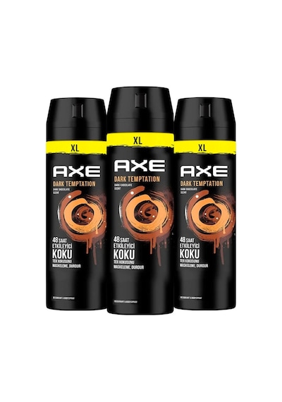 Axe Erkek Sprey Deodorant Dark Temptation Xl 48 Saat Etkileyici Koku 200 Ml X3