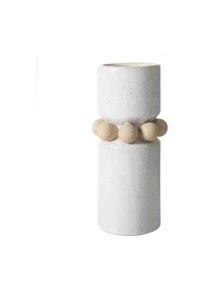 Mudo Home Daphne Dots Vazo 14x14x31 Cm Beyaz