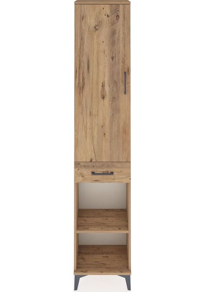 Arges Dolap 3 Raflı Tek Çekmeceli Tek Askılı 44x30x221 Çam-çam Çam