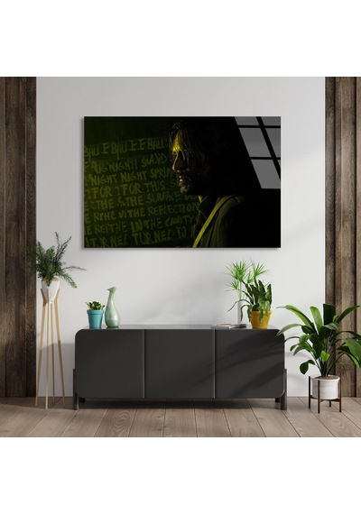Profil Karanlık Portre - Cam Tablo - Deg1018 140 X 90 Cm