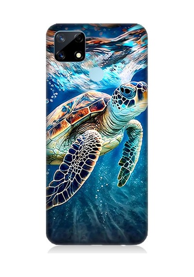Realme 7i Uyumlu Silikon Kılıf Deniz Kaplumbağası