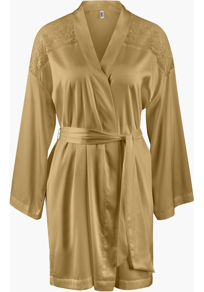 Aubade Midnight Whisper Kimono Zarif Seide Ve Dantel Detaylı Bronz