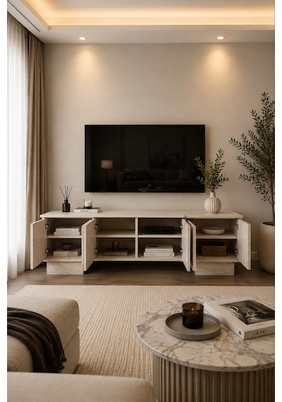 Liva Tv Sehpa Ünitesi,konsol 4 Kapaklı Ahşap Ayaklı Televizyon Sehpası Salon Ve Oturma Odası Diğer Liva Tv Sehpa Ünitesi,konsol 4 Kapaklı Ahşap Ayaklı Televizyon Sehpası Salon Ve Oturma Odası Diğer
