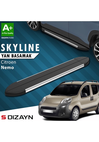 S-dizayn Citroen Nemo Skyline Krom Yan Basamak 173 Cm 2008-2017 A+ Kalite