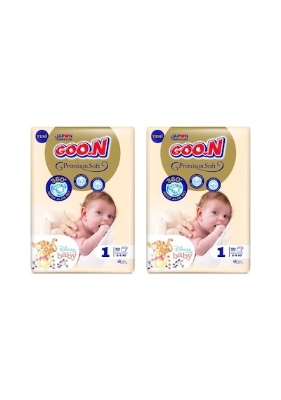 Goon Premium Soft Bantlı Bebek Bezi Jumbo 1 Numara 50'li x 2 Adet