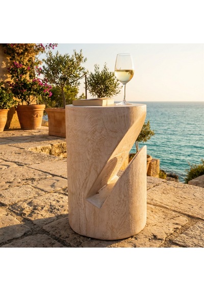 Arco El Yapımı Mungur Sehpa 45x30 Cm Beyaz