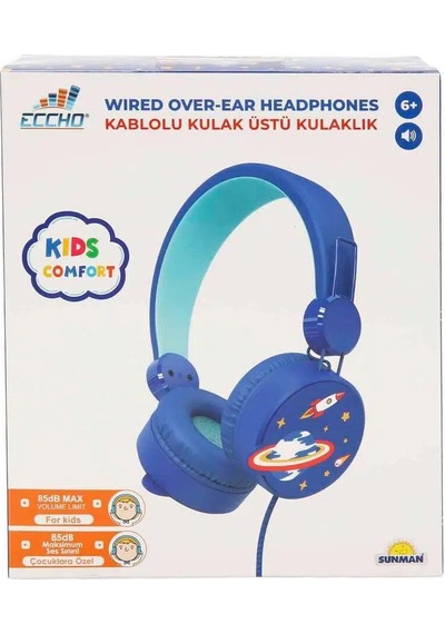 S02002604 -sun-gle-ech-kulaklık Mikrofonlu Kablolu Uzay Resimli Mv.
