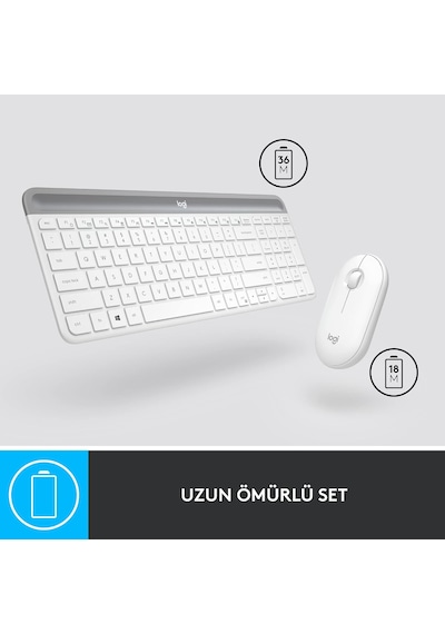Mk470 Slim Combo Kablosuz Klavye Mouse Seti, 12 Fn Kısayolu İle Kompakt Klavye, Sağ Ve Sol Elle Kullanılabilir, 10 M Kullanım Mesafesi, Sessiz, Türkçe Q Klavye, Beyaz Diğer Mk470 Slim Combo Kablosuz Klavye Mouse Seti, 12 Fn Kısayolu İle Kompakt Klavye, Sağ Ve Sol Elle Kullanılabilir, 10 M Kullanım Mesafesi, Sessiz, Türkçe Q Klavye, Beyaz Diğer