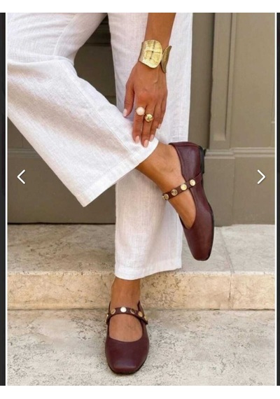 Vinicci Ayakkabı Hakiki Deri Bordo Babet