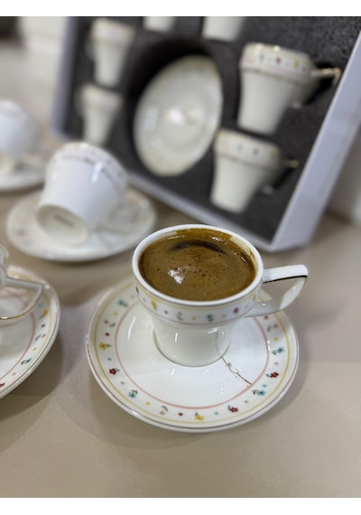Acar Made With Love Porselen 6 Lı Kahve Fincan Takımı 8176 Çok Renkli