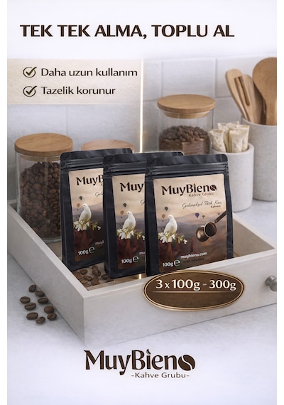 Türk Kahvesi 3x100g %100 Arabica Bol Köpüklü Yoğun Aromalı Taze Öğütülmüş