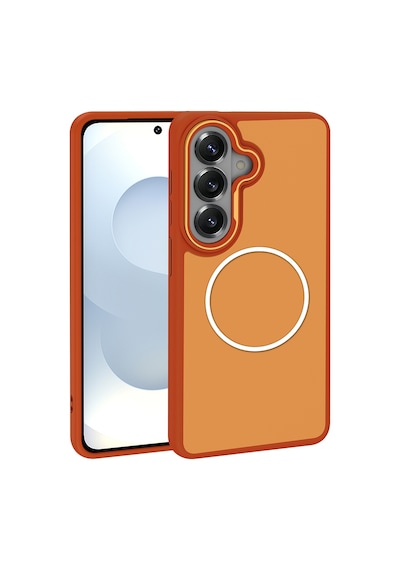Maks Technology Galaxy Uyumlu S26 Plus Kılıf M-safe Şarj Özellikli Metal Kamera Çerçeveli Mkst Sanremo Silikon Kapak - Laci Lacivert
