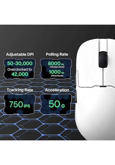 Aj159 Apex 8k Oyun Mouse, 3 Modlu Tft Ekranlı Manyetik Şarj İstasyonu,paw3950 Sensör, 56 Gram Diğer