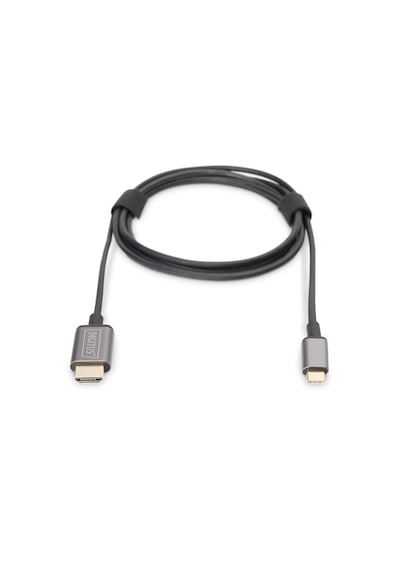 Digitus Usb-c &lt -&gt Hdmı Görüntü Adaptör Kablosu, Uhd 4k/30hz, 1.8 Metre, Siyah Renk, Metal Gövde&lt Br&gt Digitus Usb-c &lt -&gt Hdmı Video Ada