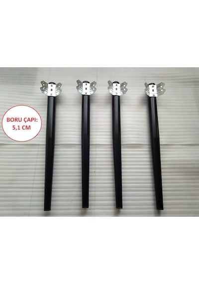 Demontepark Masa Ayağı,Konik Boru Ayak, Metal Ayak, Siyah Renk, Beyaz Renk