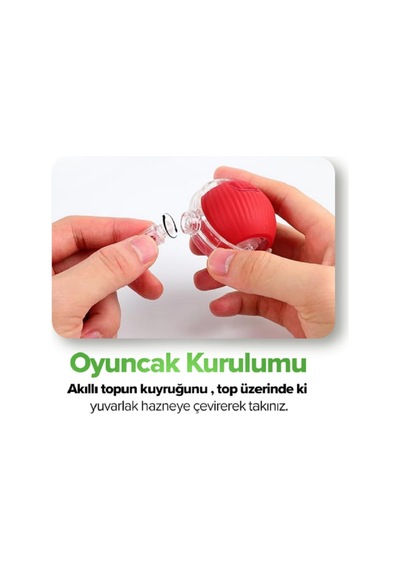 Lexroo Kedi Oyuncağı Topu Kuyruklu Otomatik Yuvarlanan Top, Harek