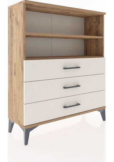 Arges Şifonyer 2 Raflı 3 Çekmeceli 88x30x106 Çam-aytaşı Çam