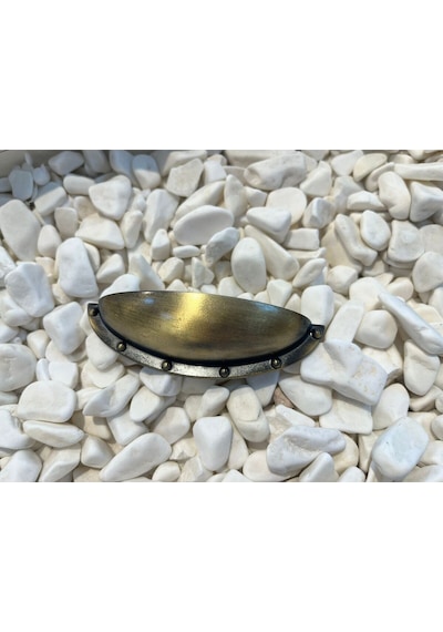 Çanak Metal Kulp 64mm Antik Sarı Dolap Kapak Modern Çekmece Mobilya Tv Ünite Komidin Tas Midye Antrasit - Sarı