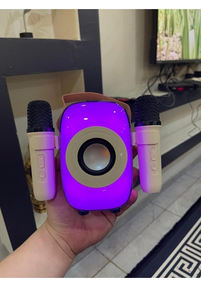 K31 Bluetoothlu Işıklı Mikrofonlu Hem Karaoke Hemde Hoparlör Bir Arada
