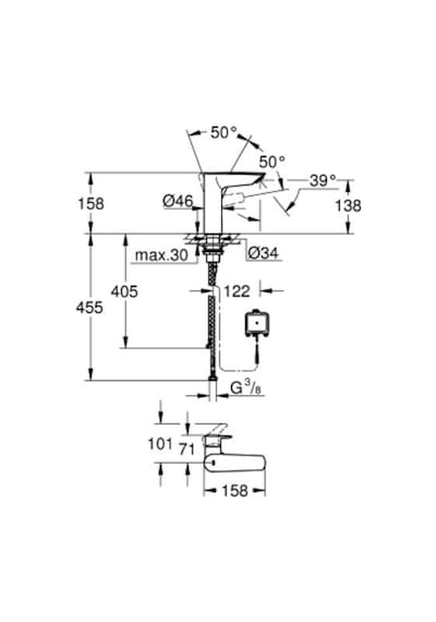 Eurosmart Tek Kumandalı Lavabo Bataryası M-boyut - 239752433 Diğer