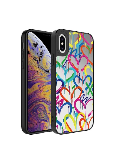Apple Uyumlu iPhone Xs 5.8 Kılıf Aynalı Desenli Kamera Korumalı Parlak Zore Mirror Kapak