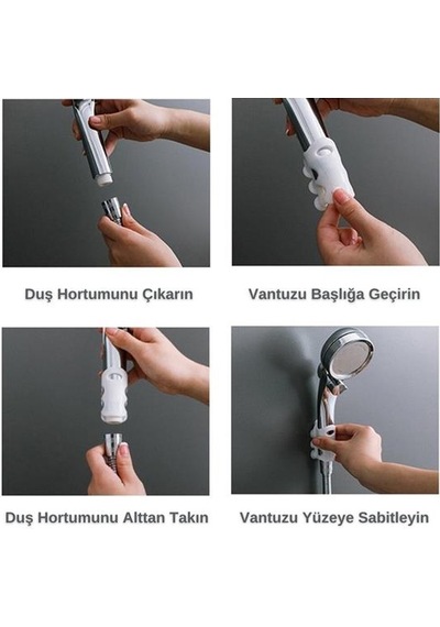 Buffer Banyo Duş Başlığı Tutucu Silikon Güçlü Vantuz Vakum Aparat