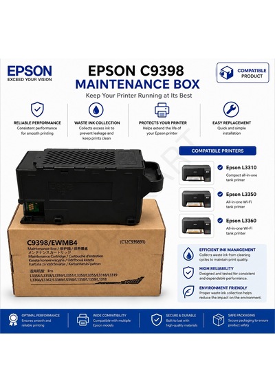 Epson L5390 Uyumlu Bakım Atık Kutusu Çipli Waste İnk Maintenance Box
