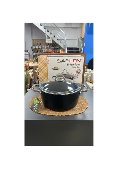 Safinox 26 Cm Derin Titanyum Tencere Siyah - 673009663 Siyah