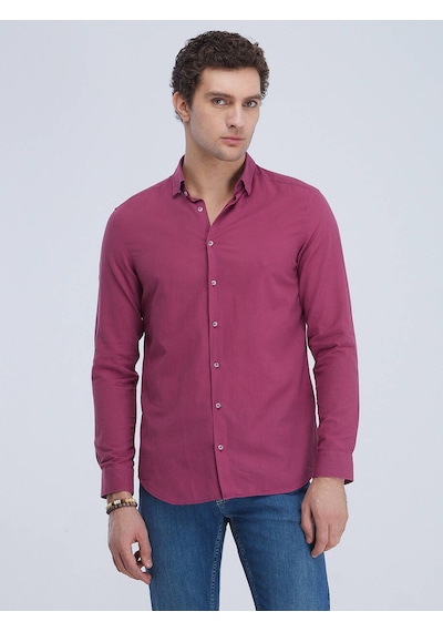Kip Regular Fit Uzun Kollu Mürdüm Erkek Gömlek Gm 4603 001