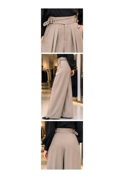 Ghisa Yüksek Kemerli/tokalı Bol Paça Pantolon Bej - 943372997 Bej